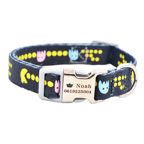 Personalized dachshund collar engraved name black reflective